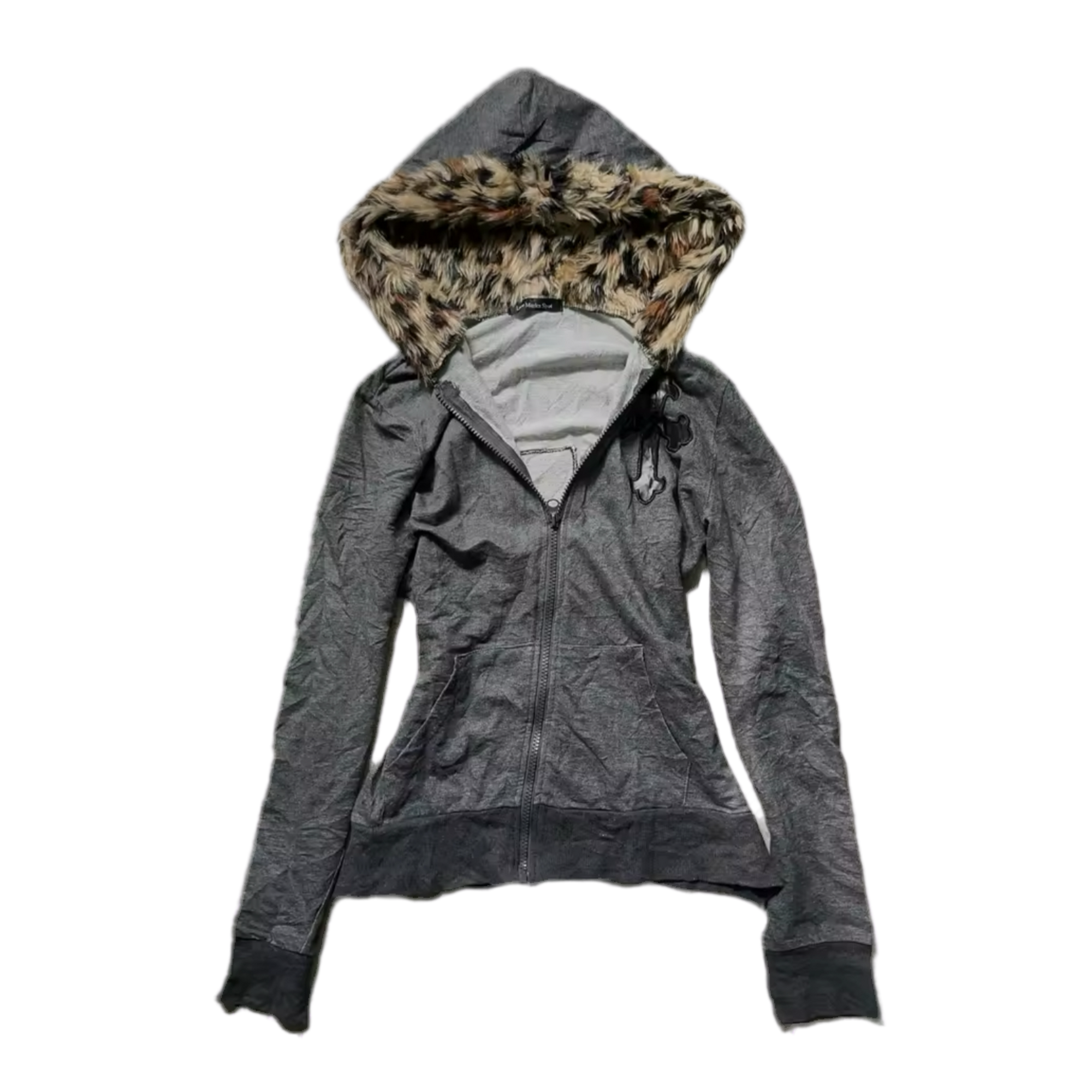 FURRY CHEETAH HOOD ZIP UP