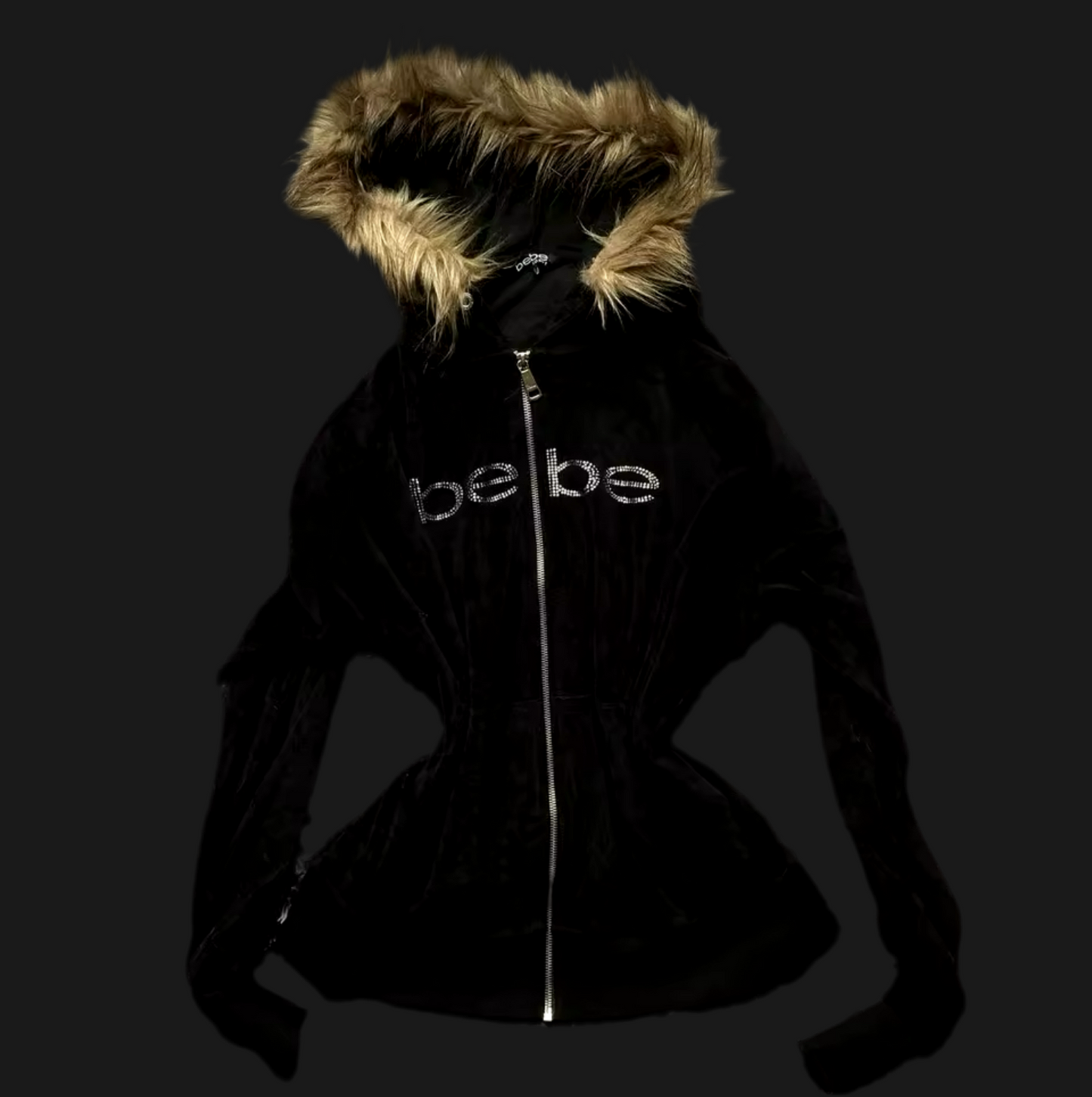 BEBE FUR HOOD ZIP UP