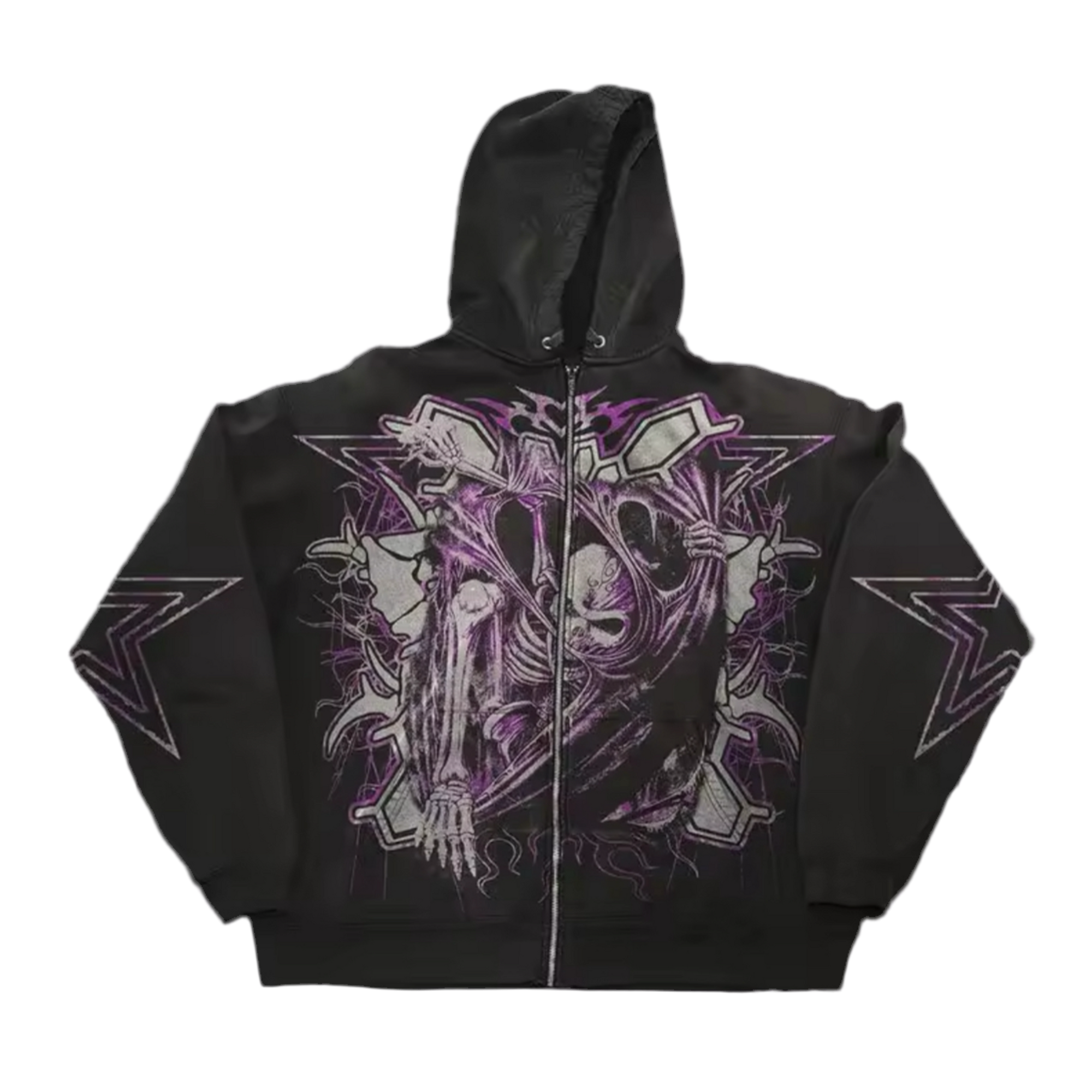 PURPLE TANGLED SKELETON ZIP UP