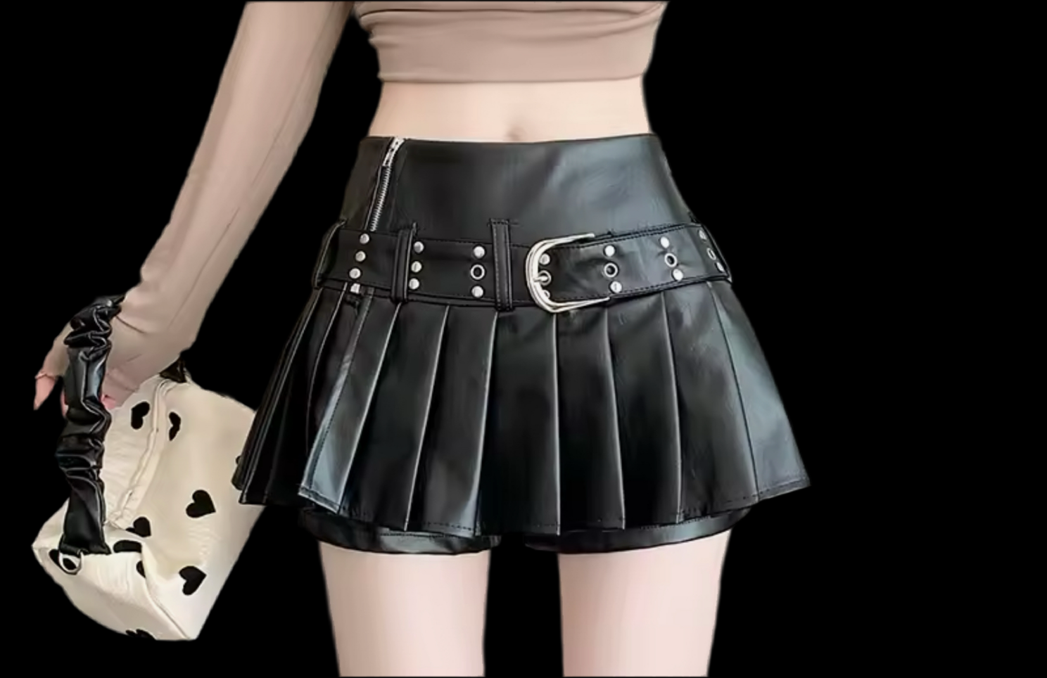BELT LEATHER SKIRT
