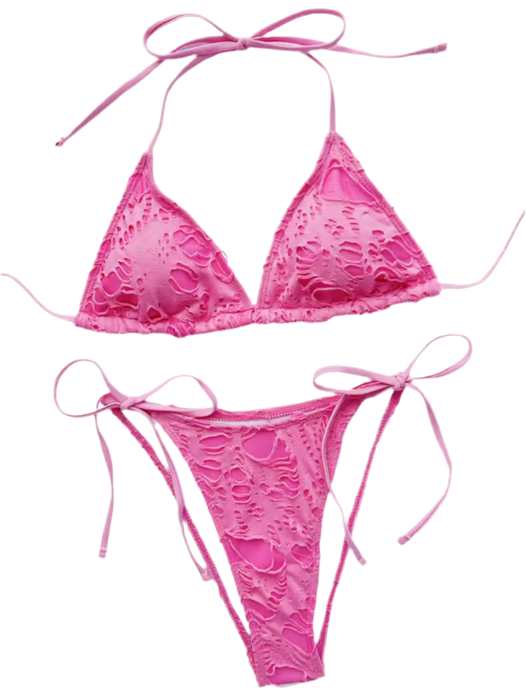 DISTRESSED BIKINI (BLACK/PINK)