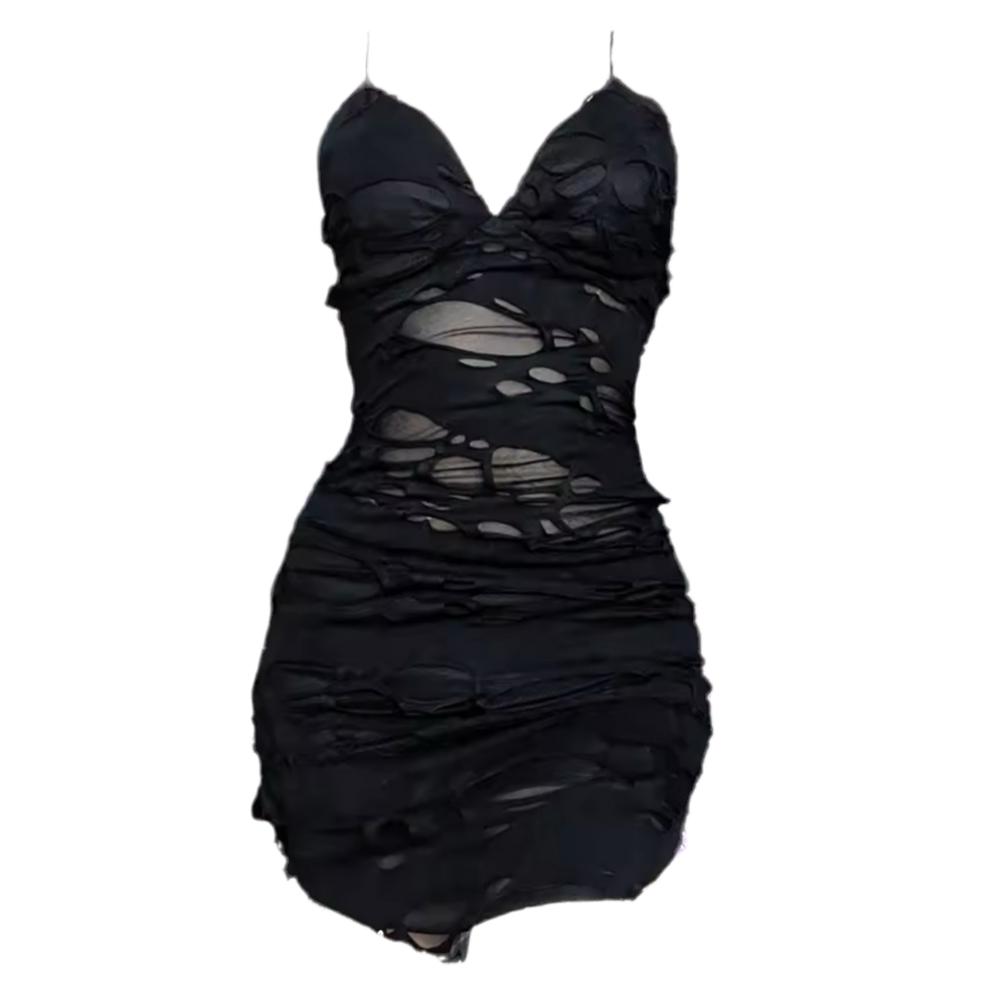 RIPPED SLICK DRESS