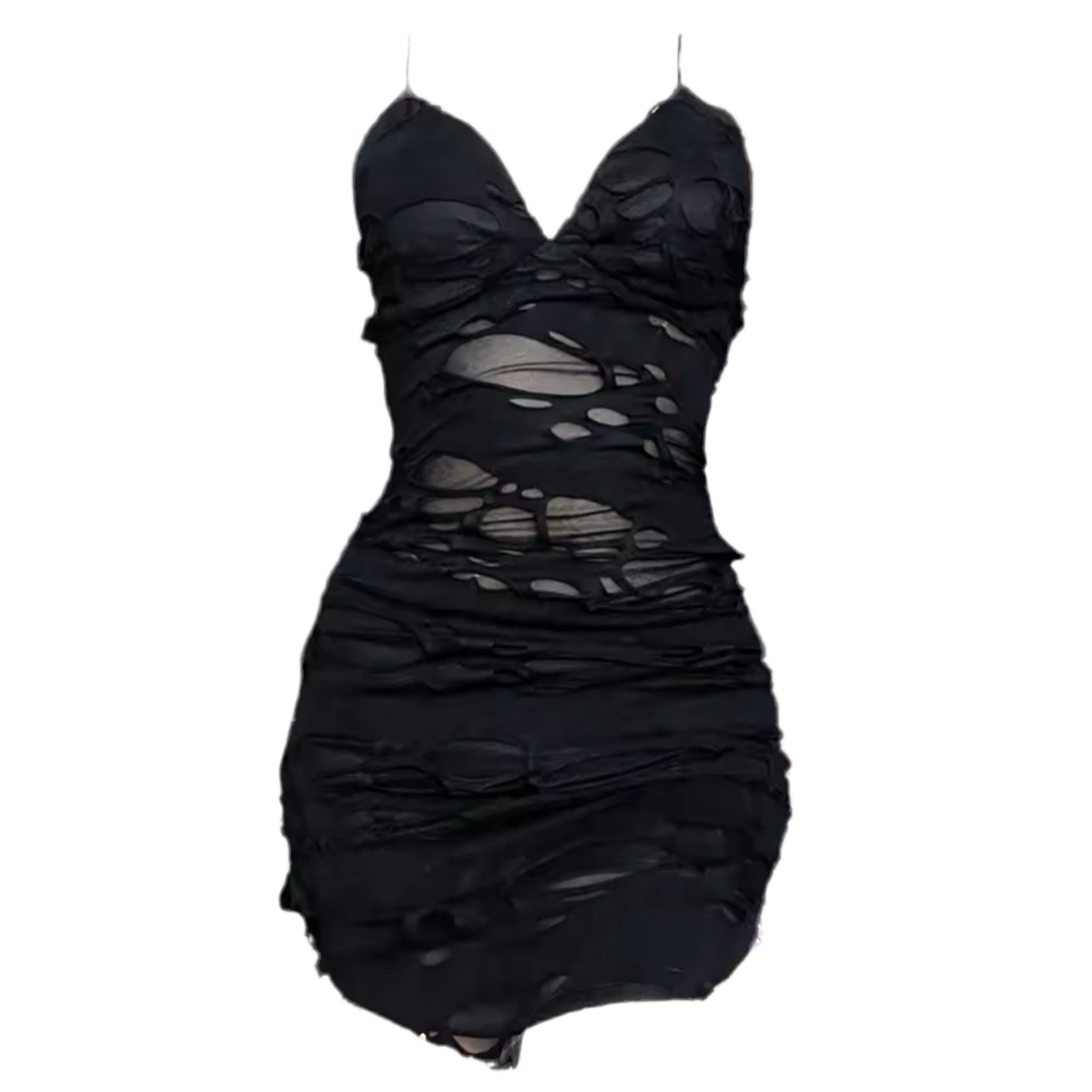 RIPPED SLICK DRESS
