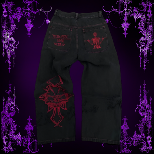 RED HCW SKULL JEANS