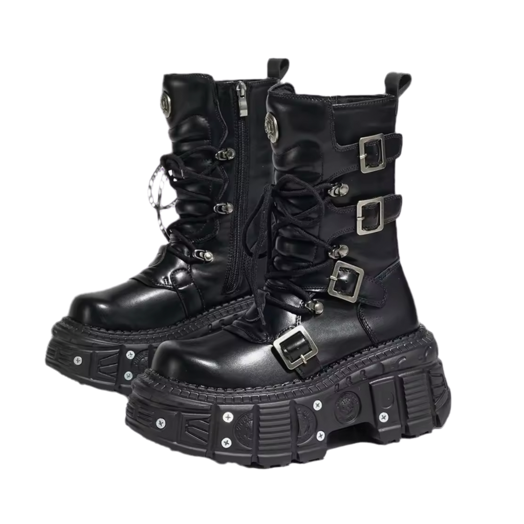 SCREW LEATHER STOMPER BOOTS