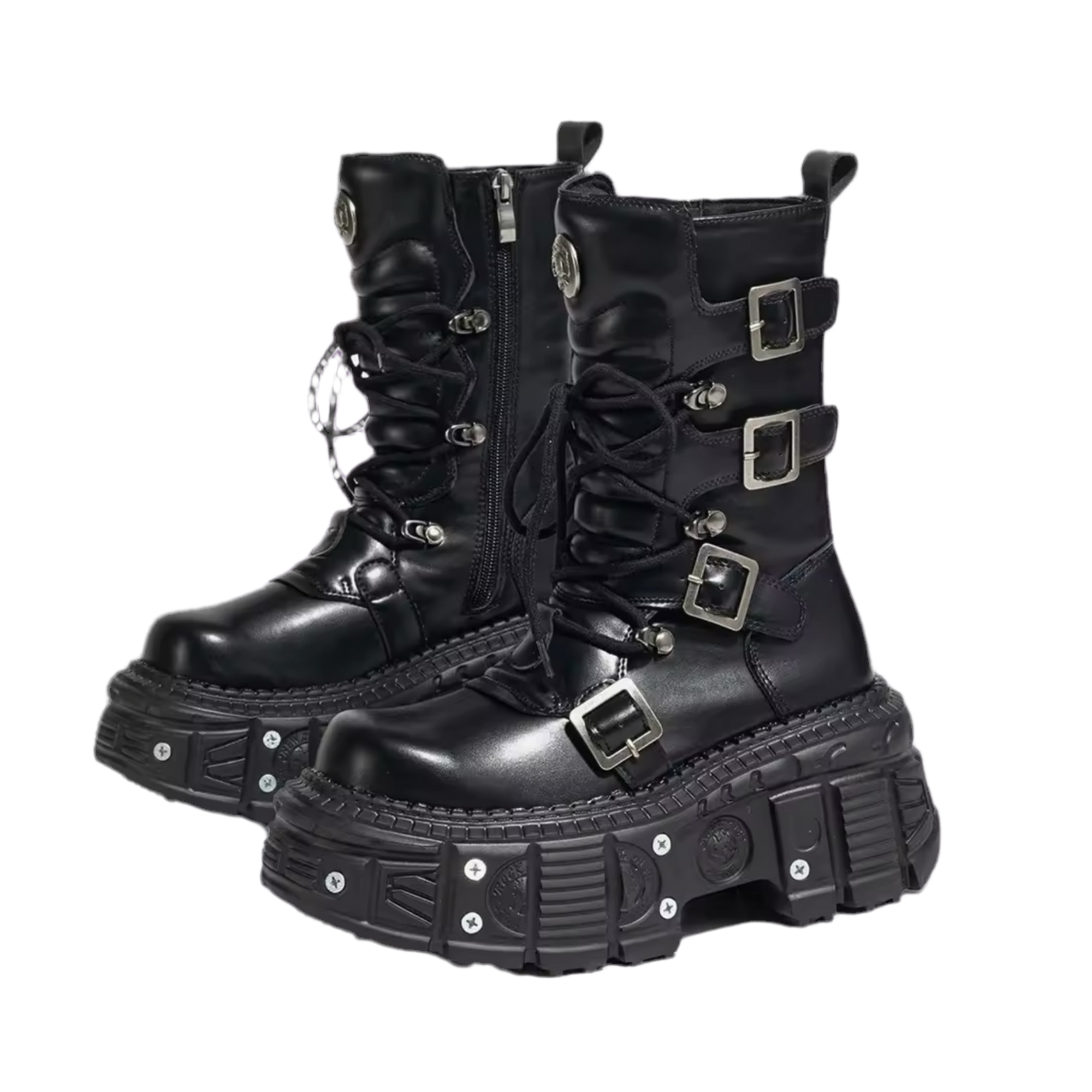 SCREW LEATHER STOMPER BOOTS