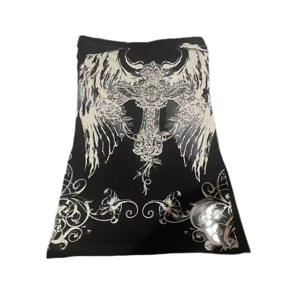 GRAPHIC CROSS X WINGS TUBE TOP
