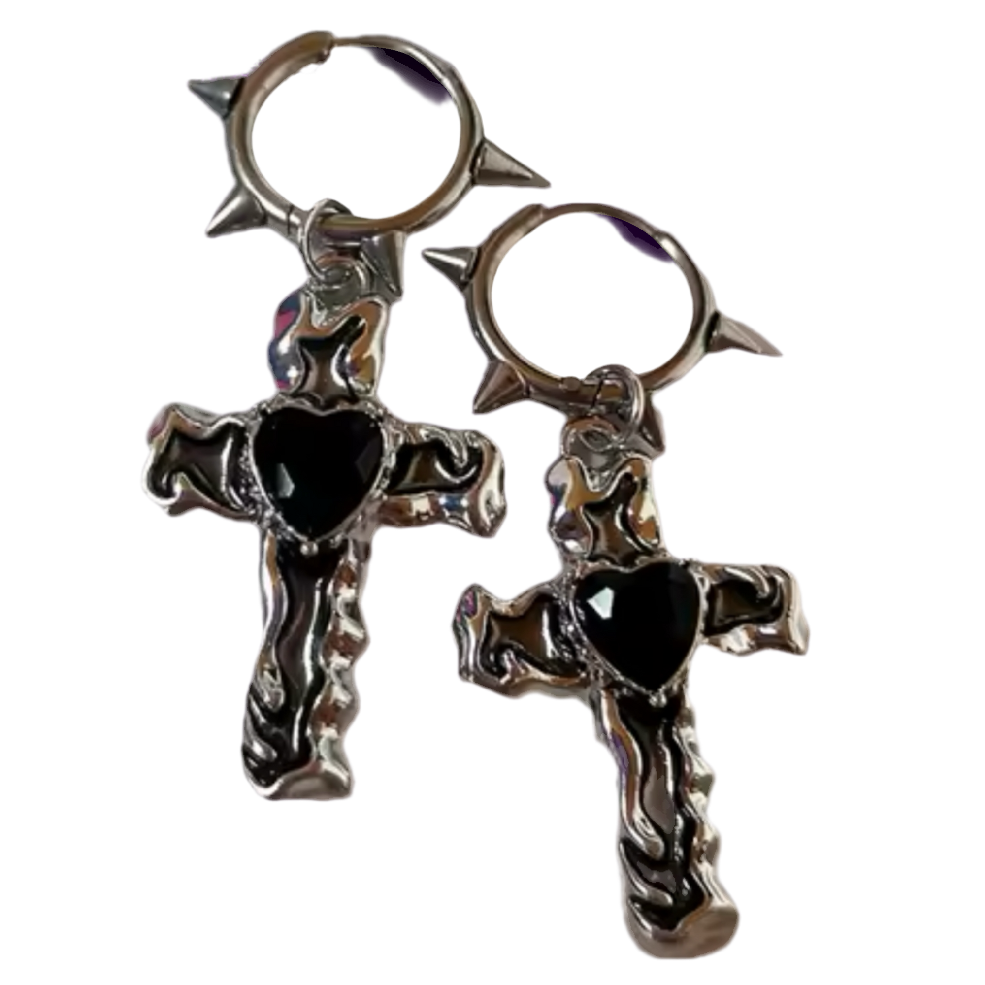HEART CROSS EARINGS