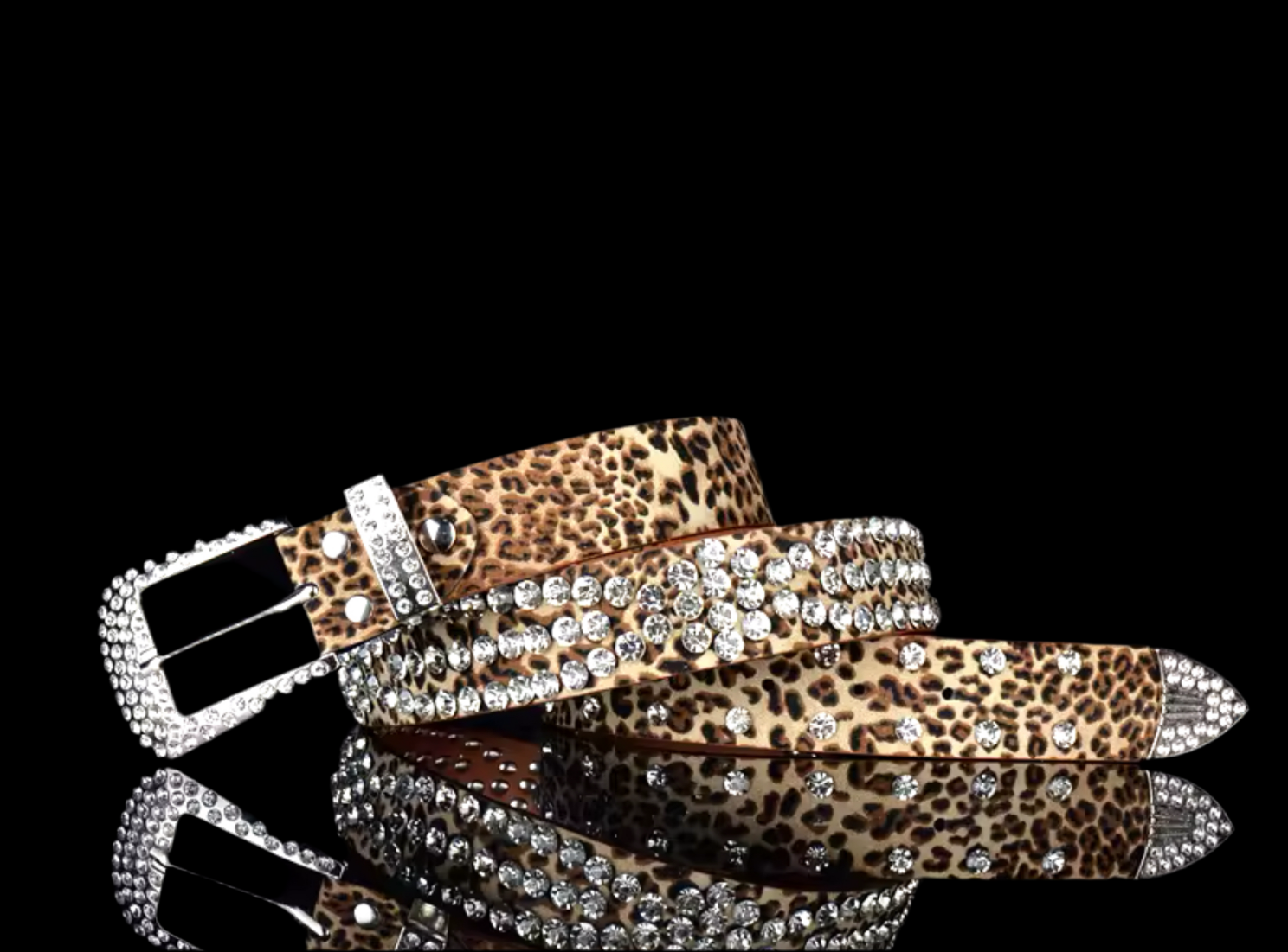 LEOPARD BLING BELT