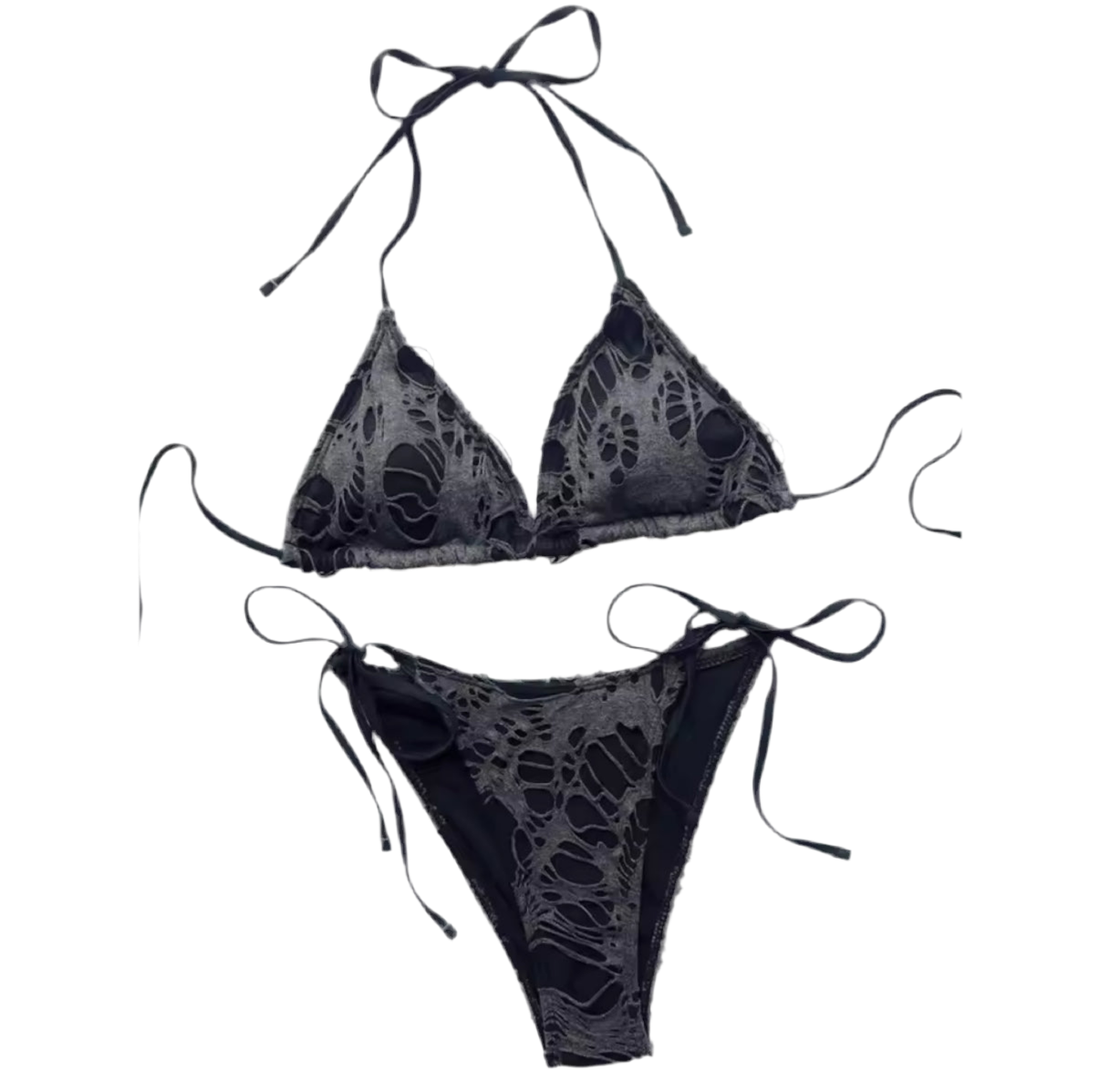 DISTRESSED BIKINI (BLACK/PINK)