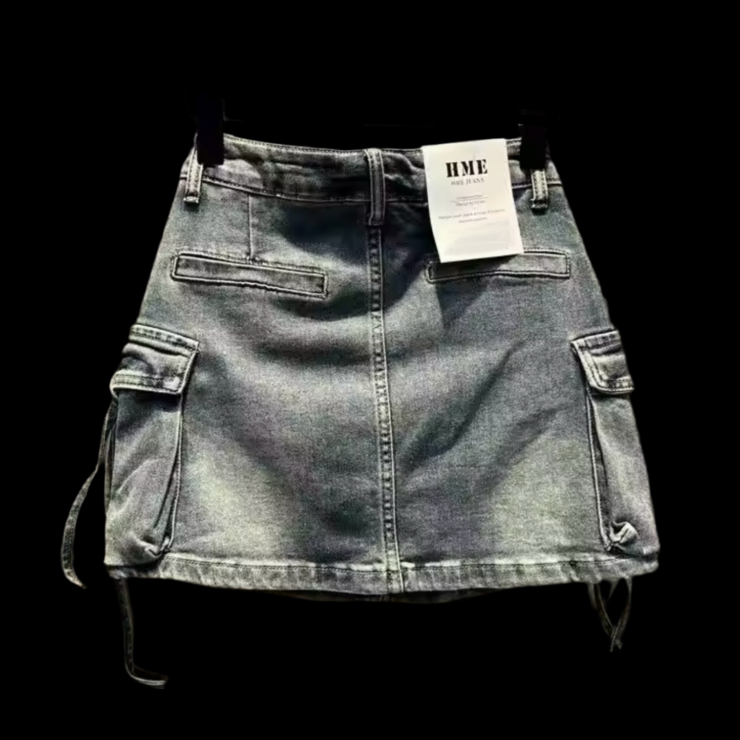 CARGO DENIM FADED SKIRT