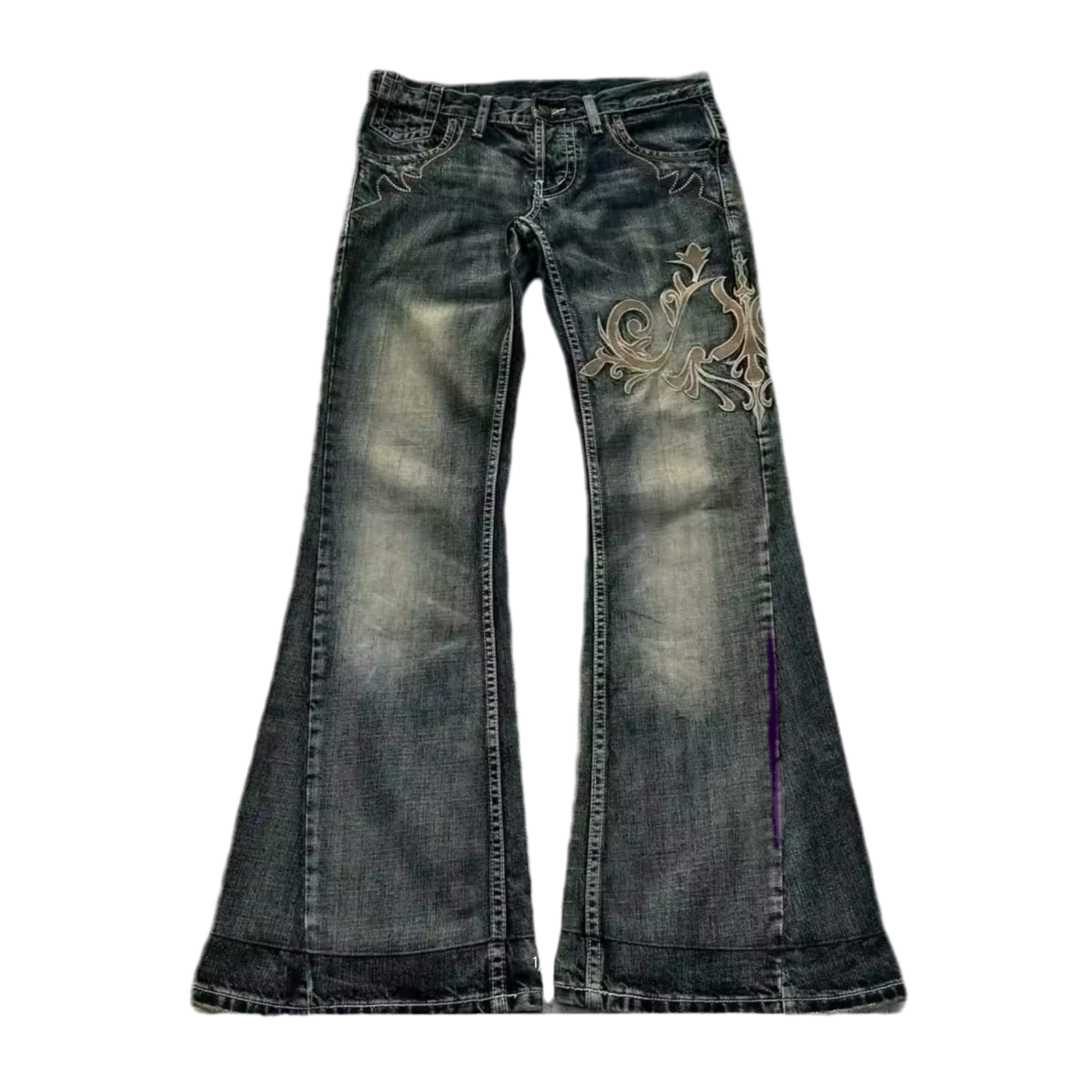 GRAPHIC FLARED DENIM