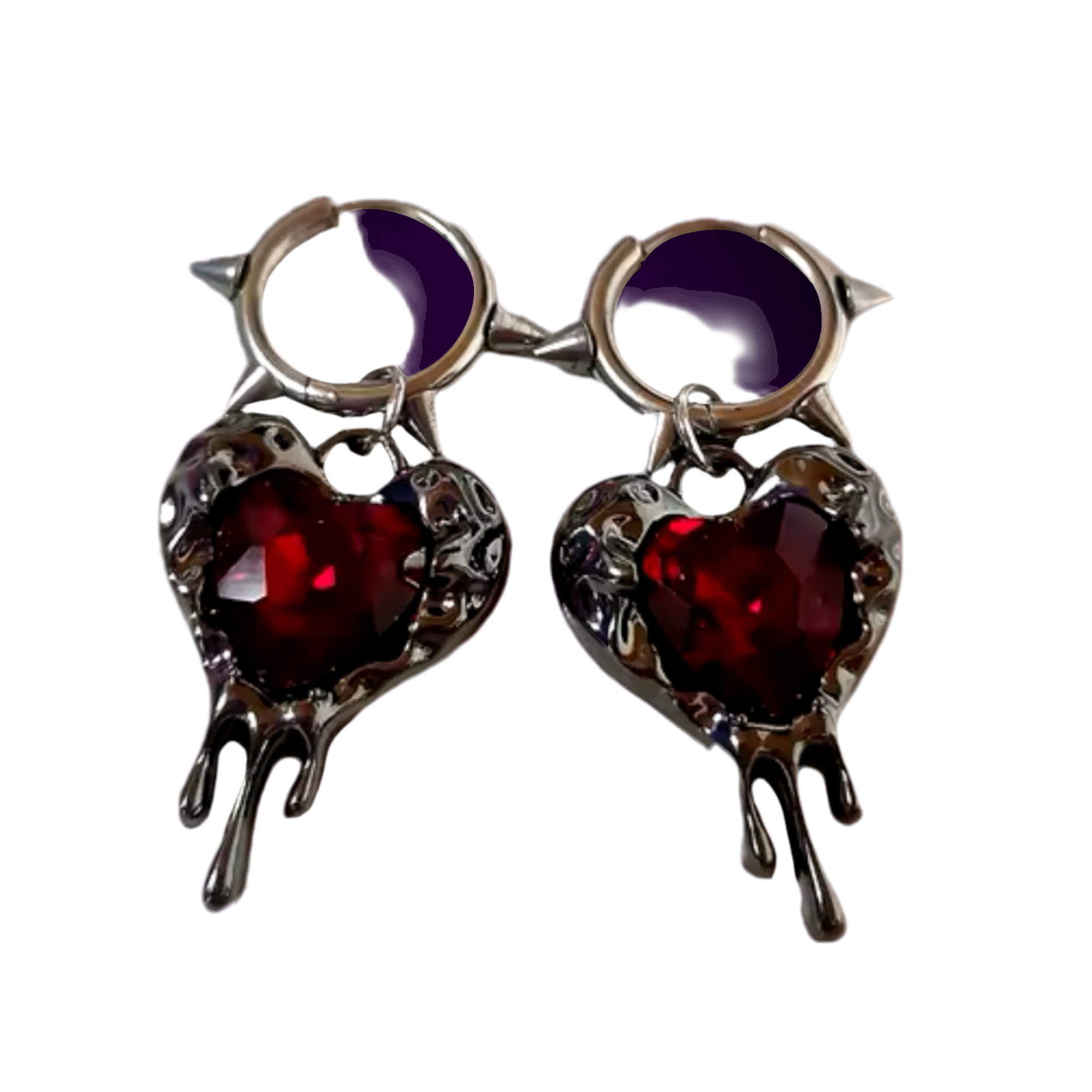BLOOD DIAMOND HEART EARINGS