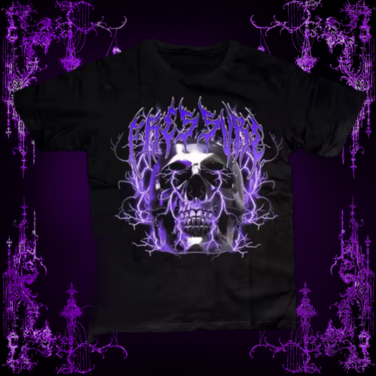 PURPLE CUBER X SKULL TEE