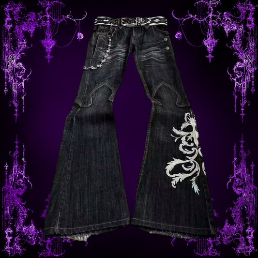 FLARED ROYAL JEANS WITH CHAINS