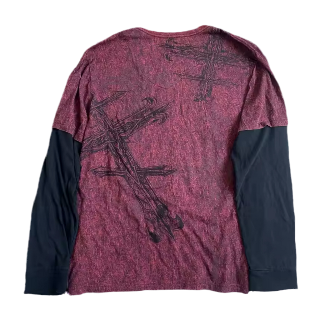BLACKnRED CROSS LONGSLEEVE TEE