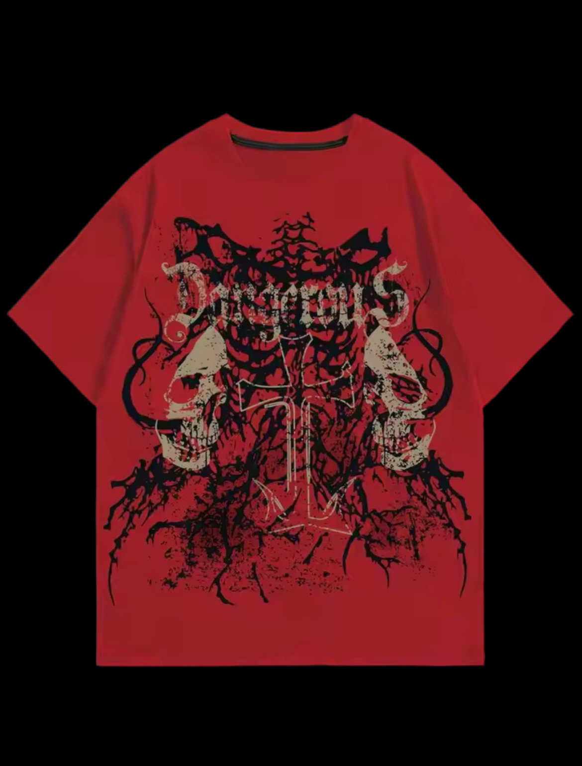 DANGEROUS KULL TEE (Red/Black/Gray)