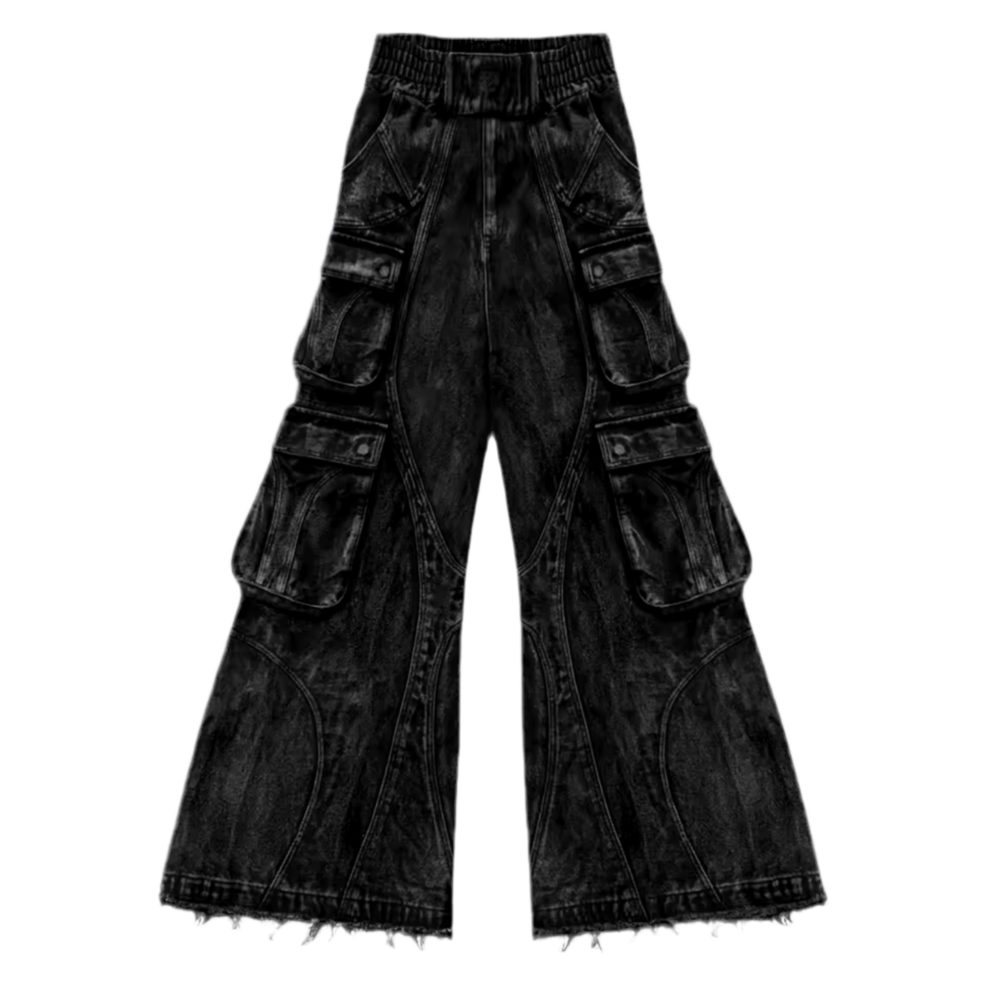 BLACK CARGO WASHED DENIM
