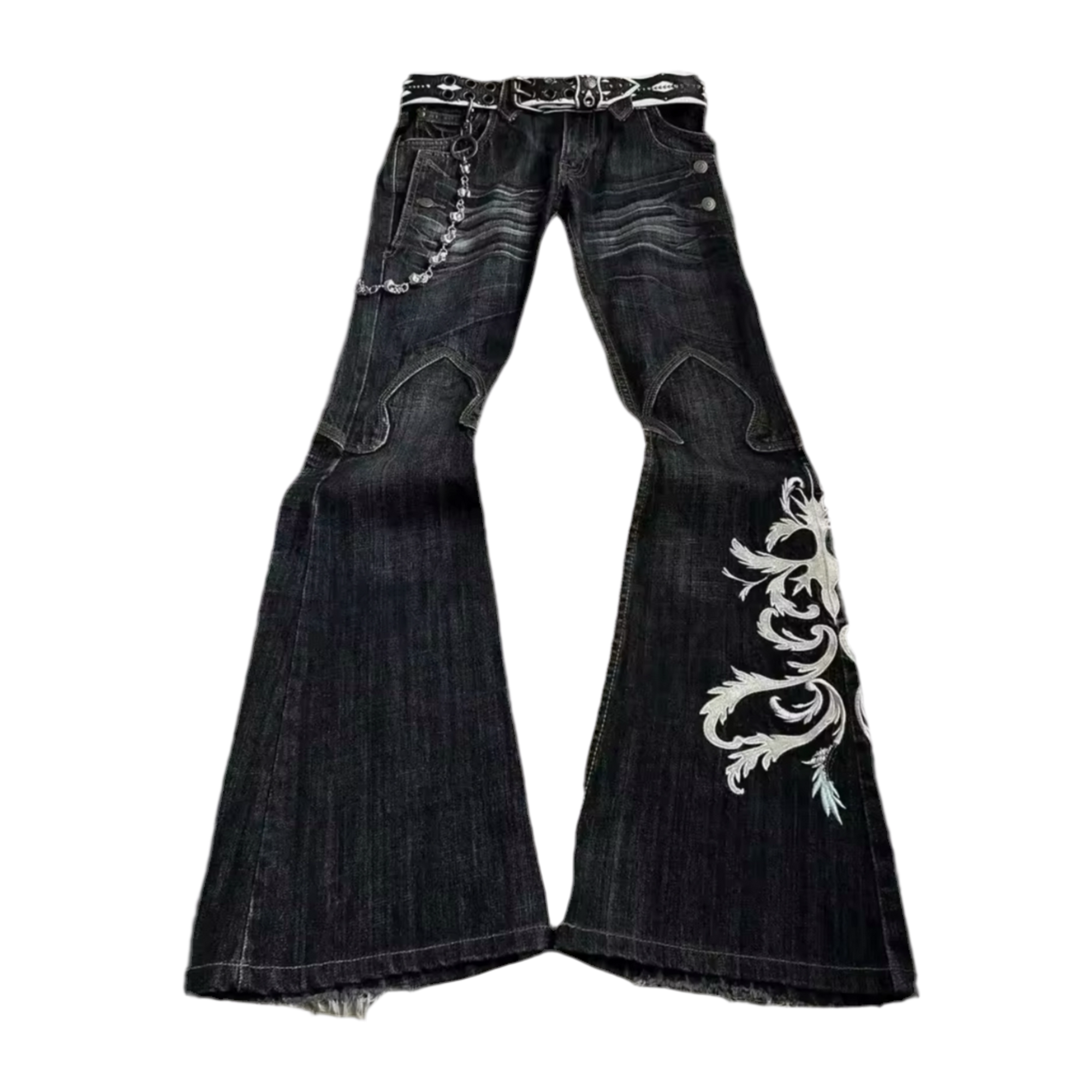 FLARED ROYAL JEANS WITH CHAINS