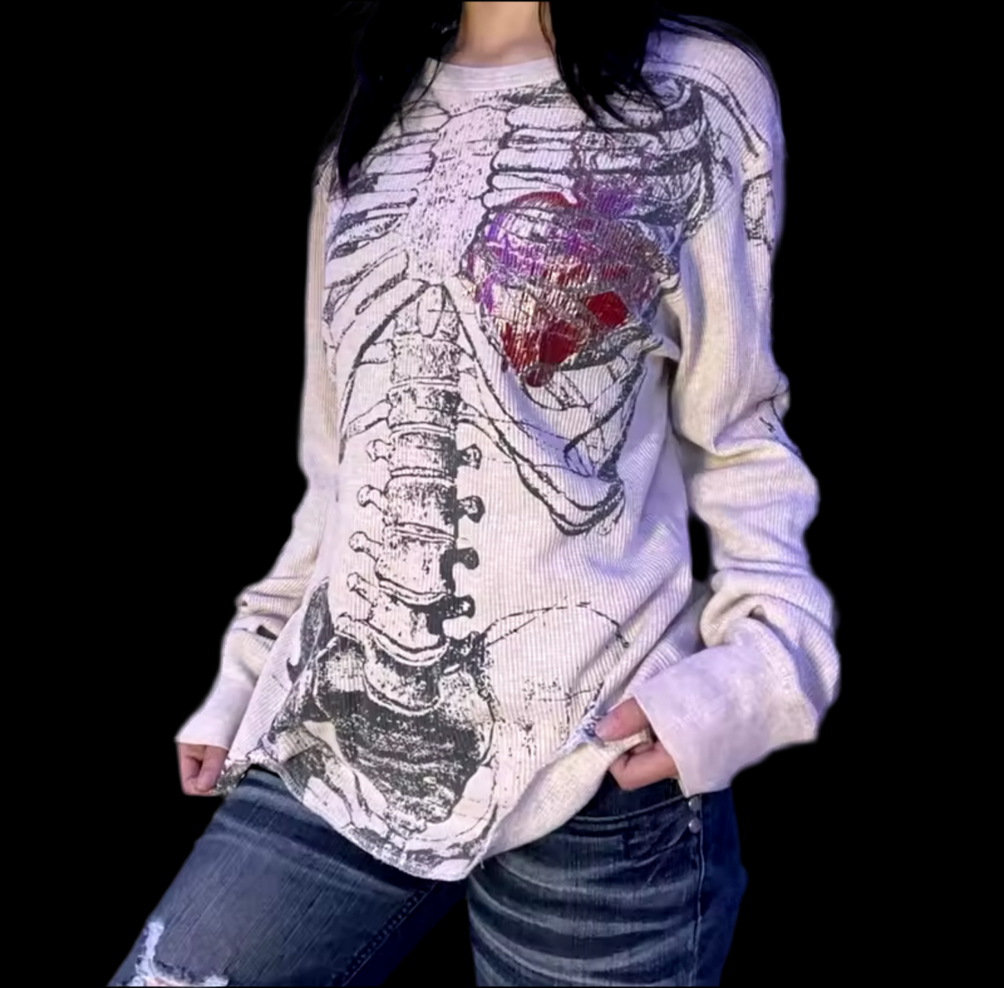 SKELETON HEART TOP