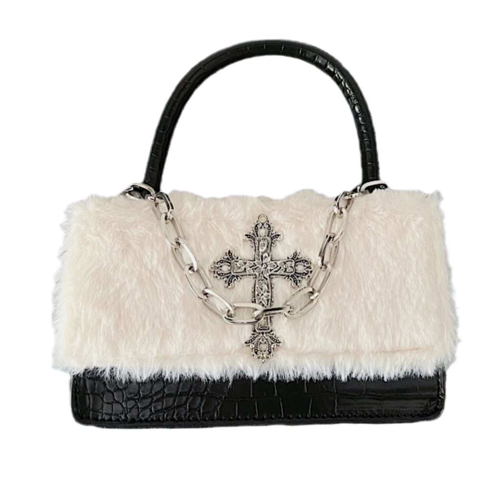 LEATHER X FUR BAG
