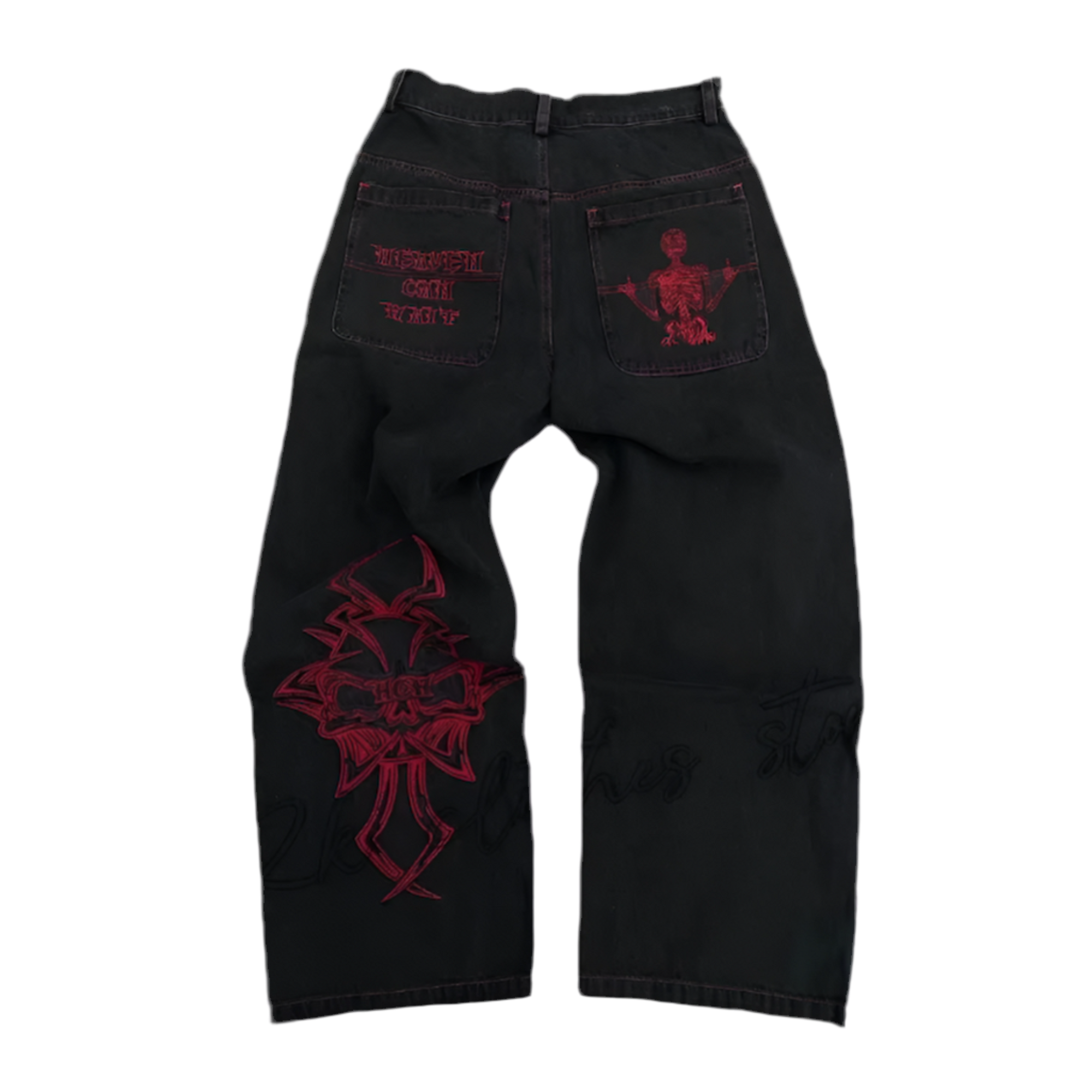 RED HCW SKULL JEANS