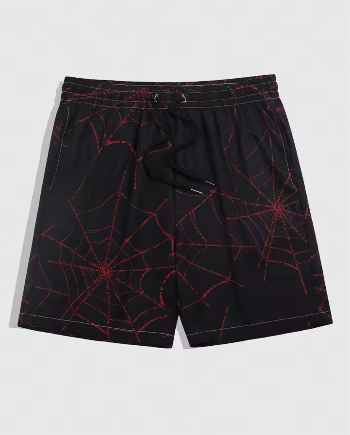 SPIDERWEB SWIM SORTS (WHITE/RED)