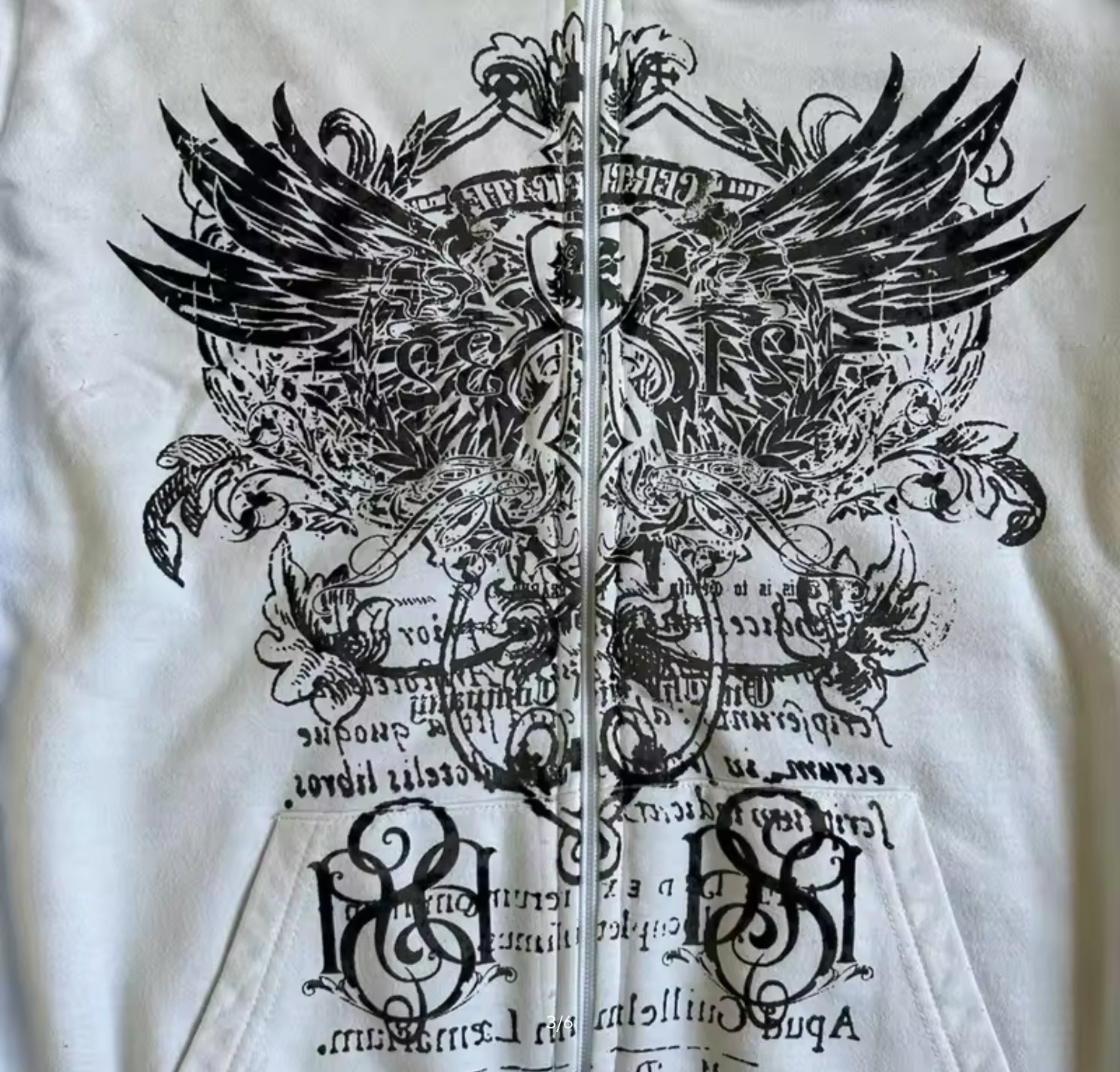 WHITE WINGS GRAPHIC ZIP UP