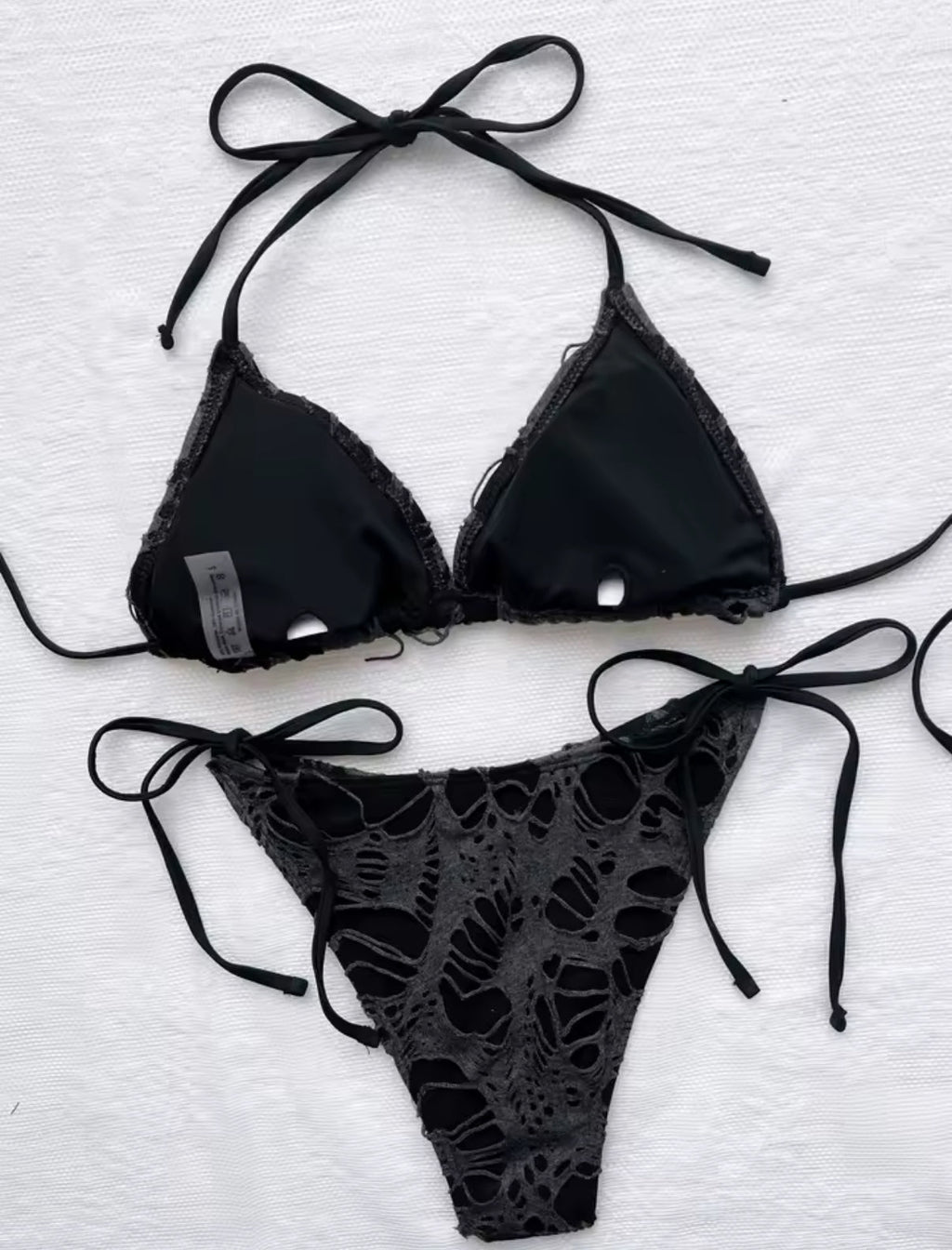 DISTRESSED BIKINI (BLACK/PINK)
