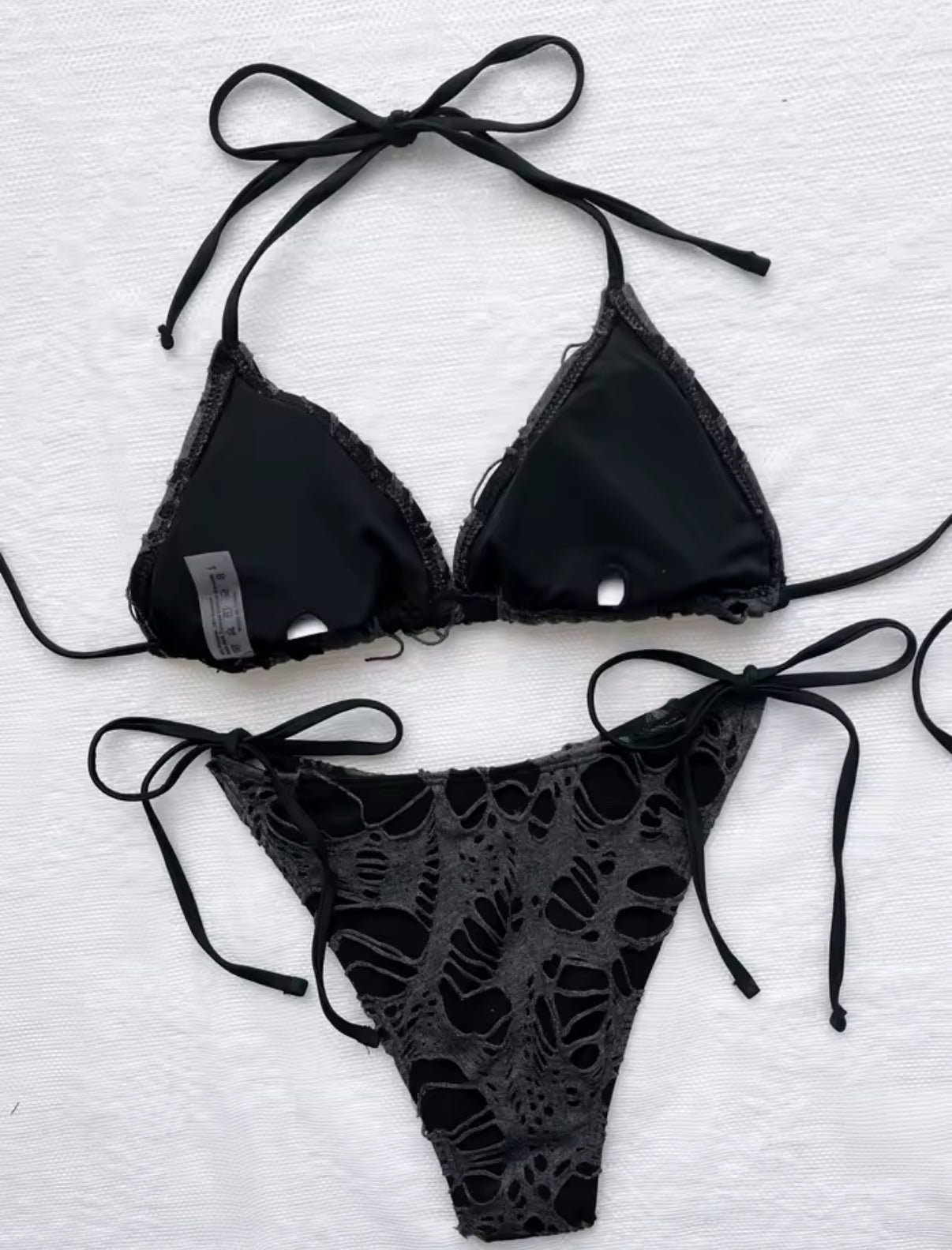 DISTRESSED BIKINI (BLACK/PINK)