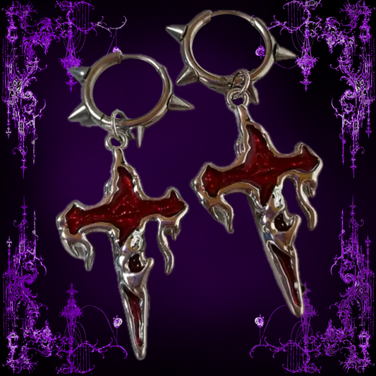 BLOOD CROSS EARINGS