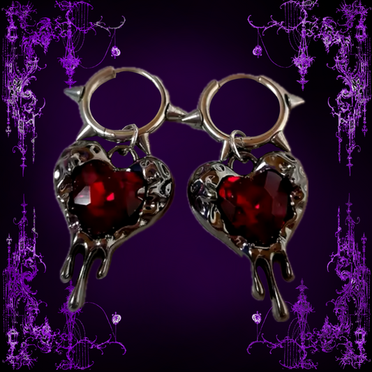 BLOOD DIAMOND HEART EARINGS